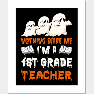 Nothing Scare Me Ghosts 1st grade Halloween Posters and Art